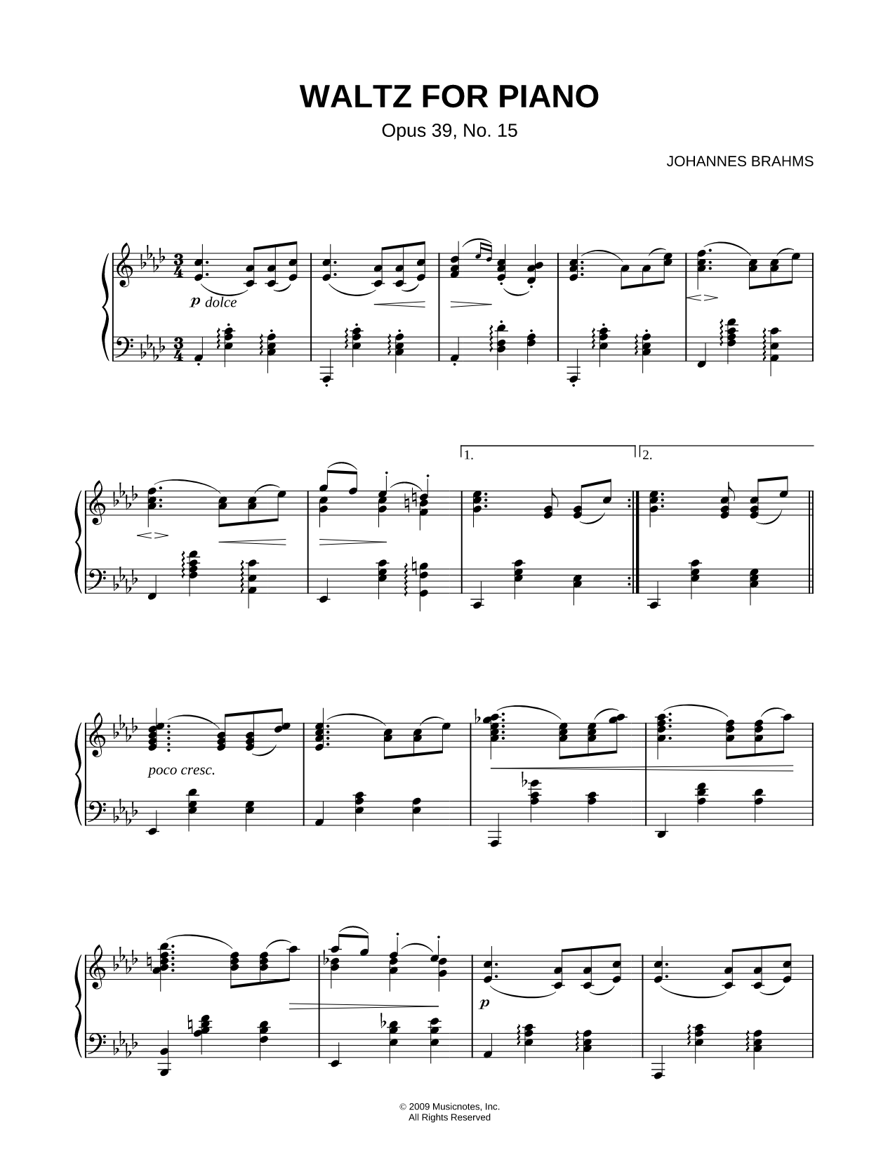 Waltz, Op. 39, No. 15