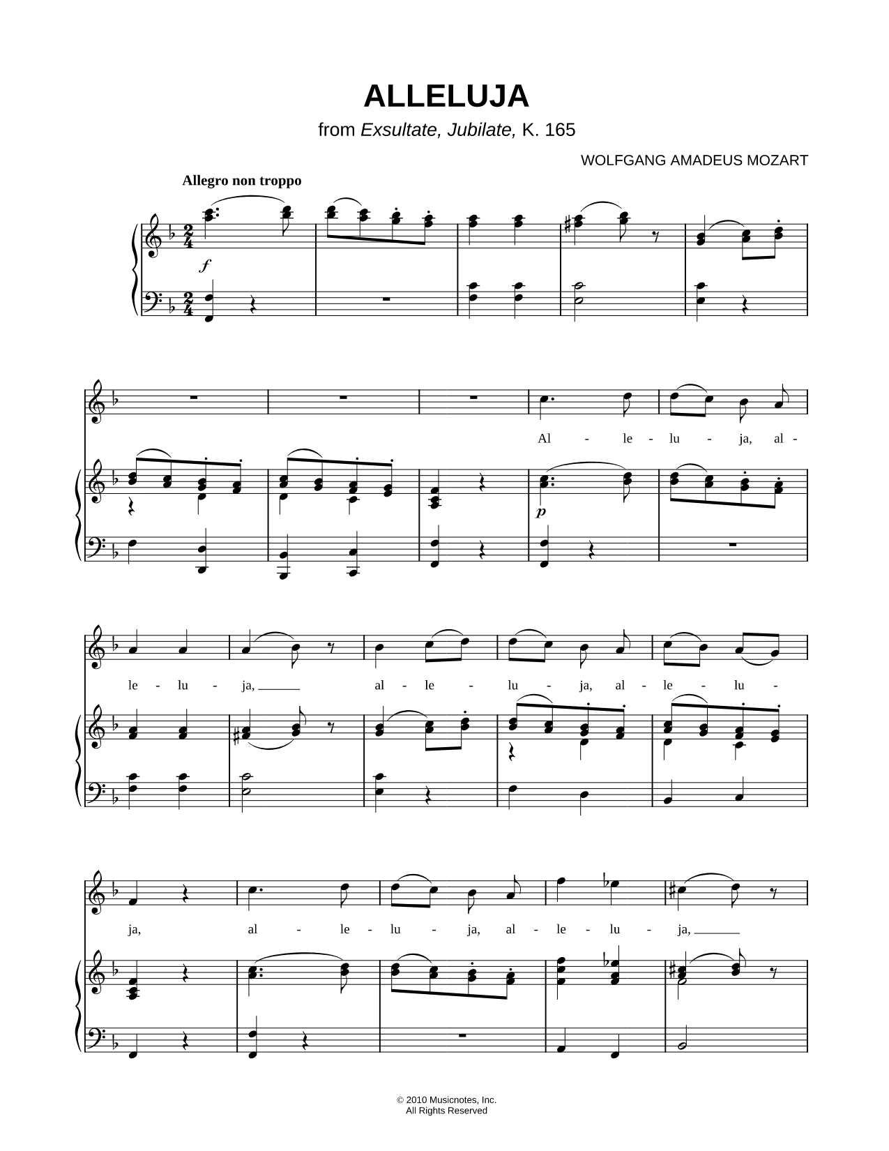 Alleluja from Exsultate, Jubilate, K. 165