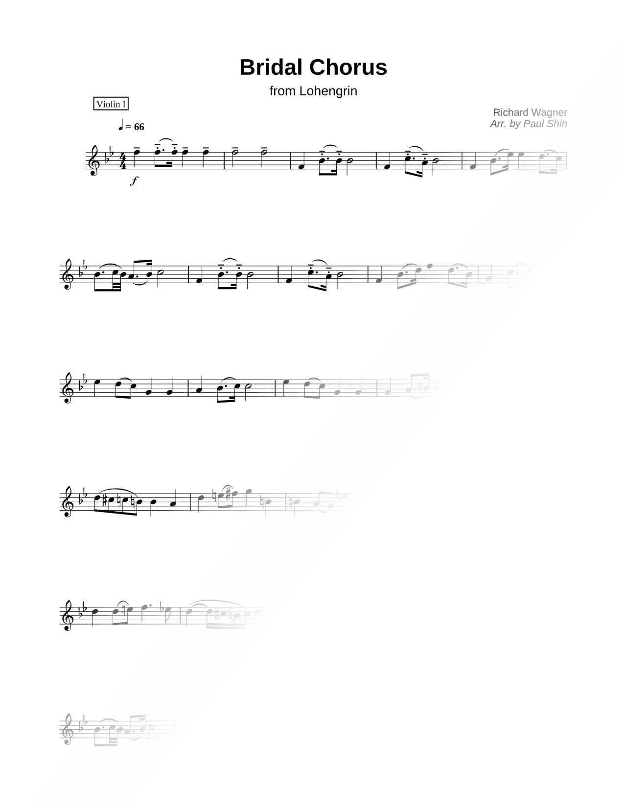 Bridal Chorus - Violin 1