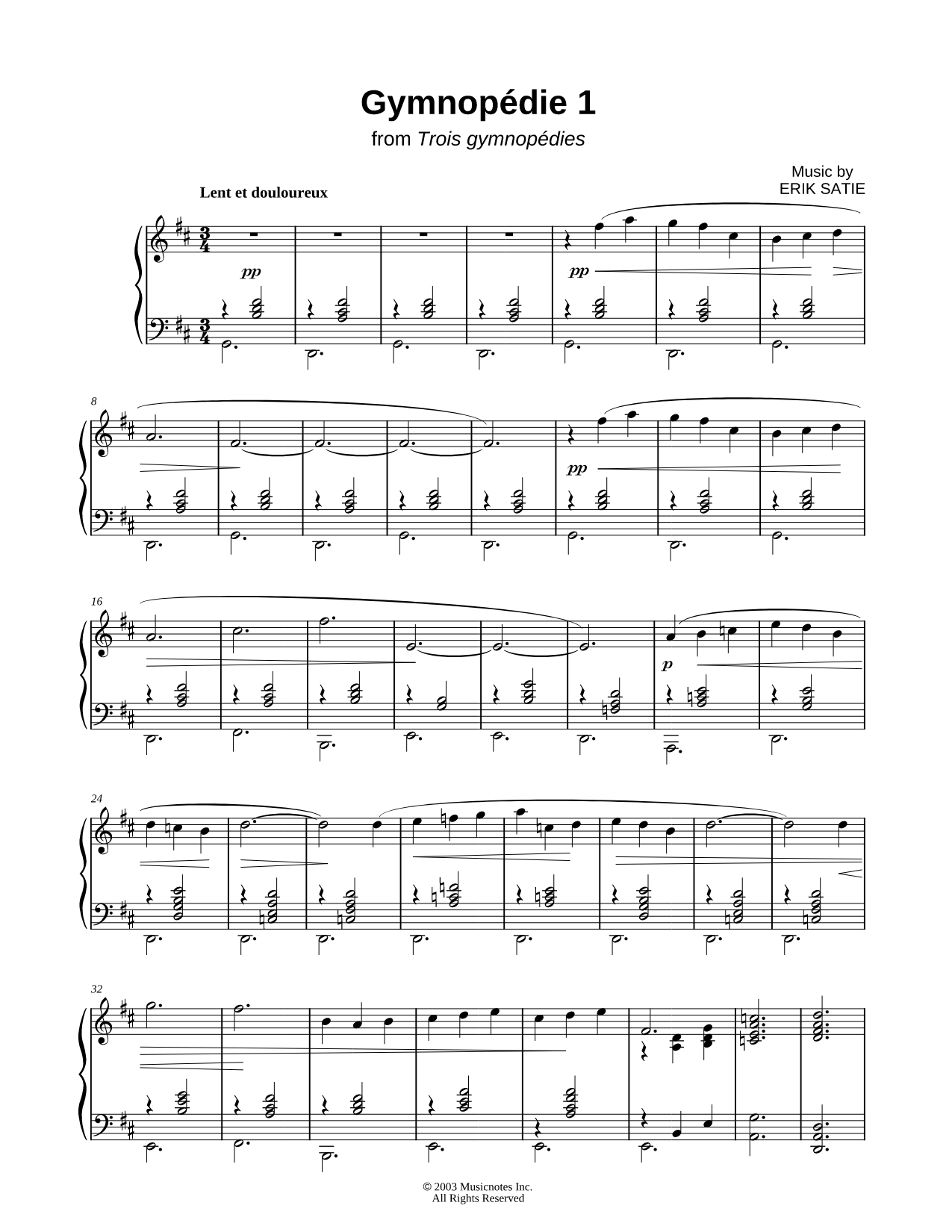 Gymnopédie  No. 1