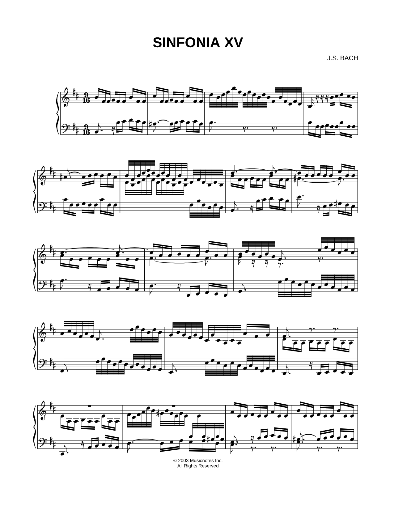 Sinfonia XV, BWV 801