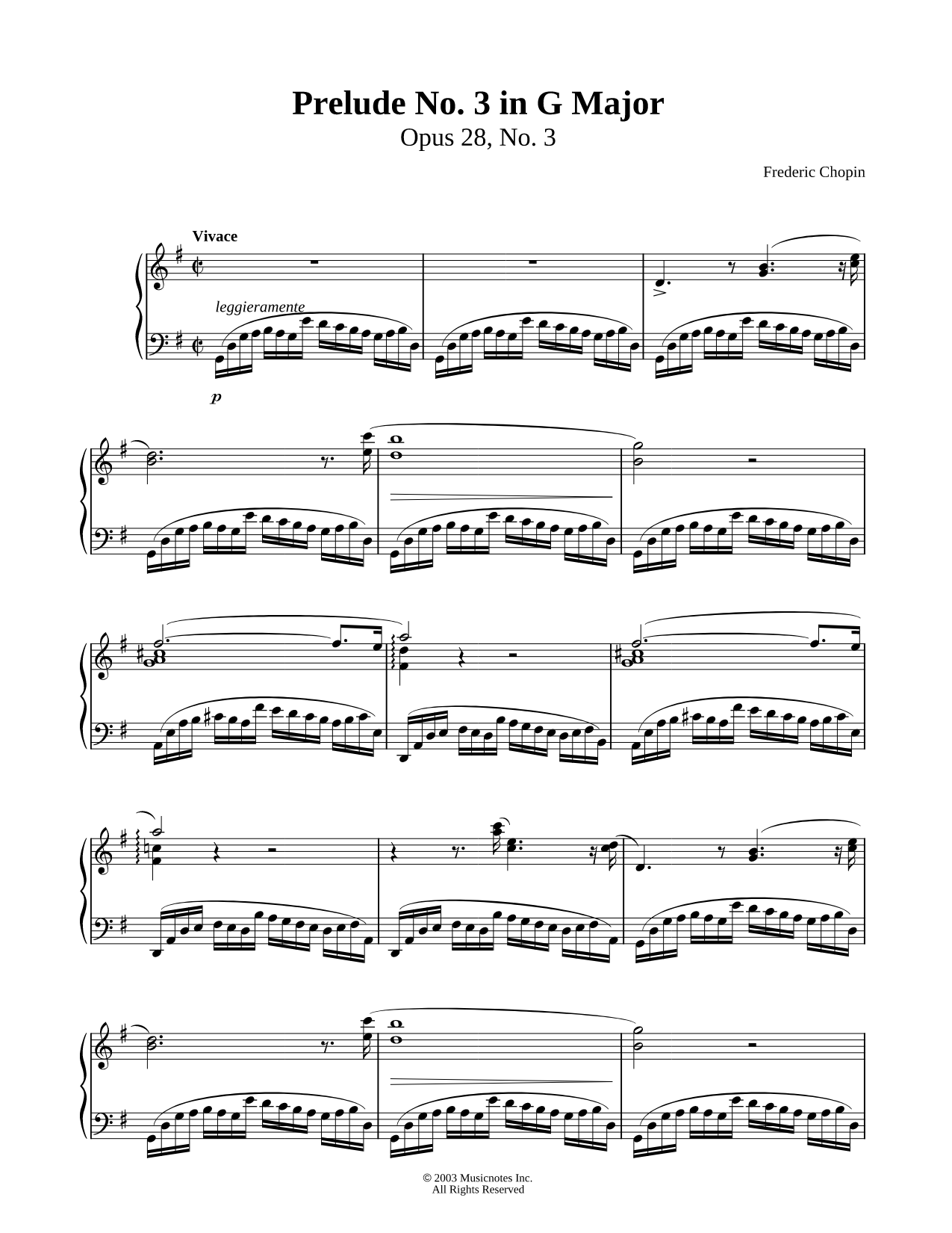 Prelude No. 3 In G Major, Op. 28, No. 3