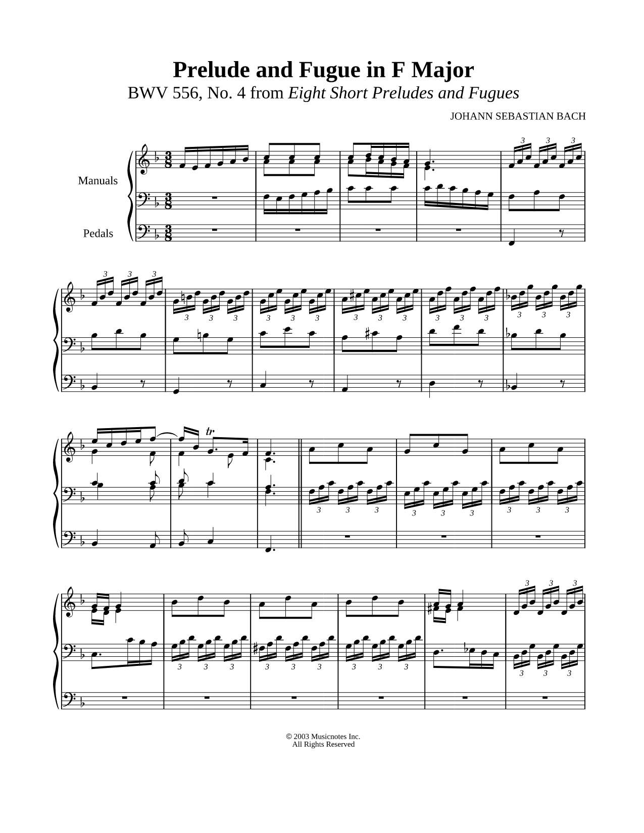 Prelude and Fugue in F Major, BWV 556, No. 4