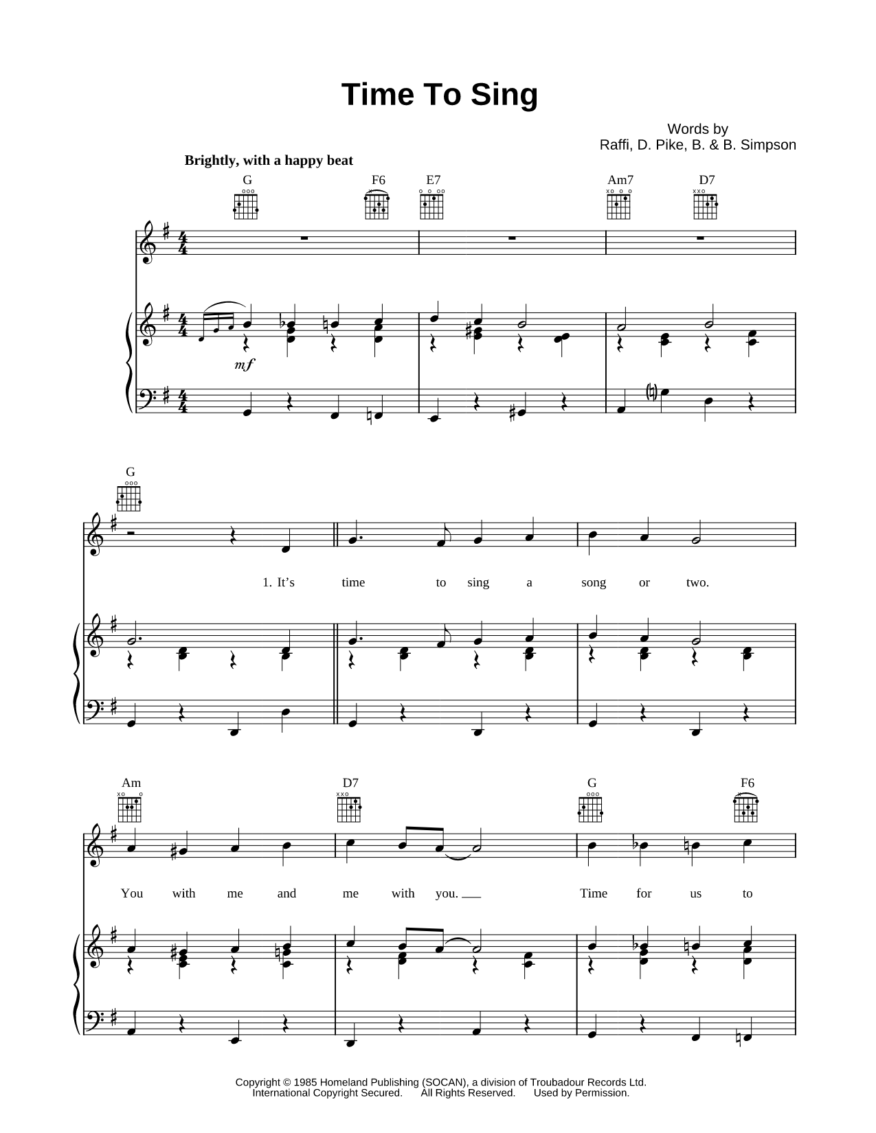 Time To Sing