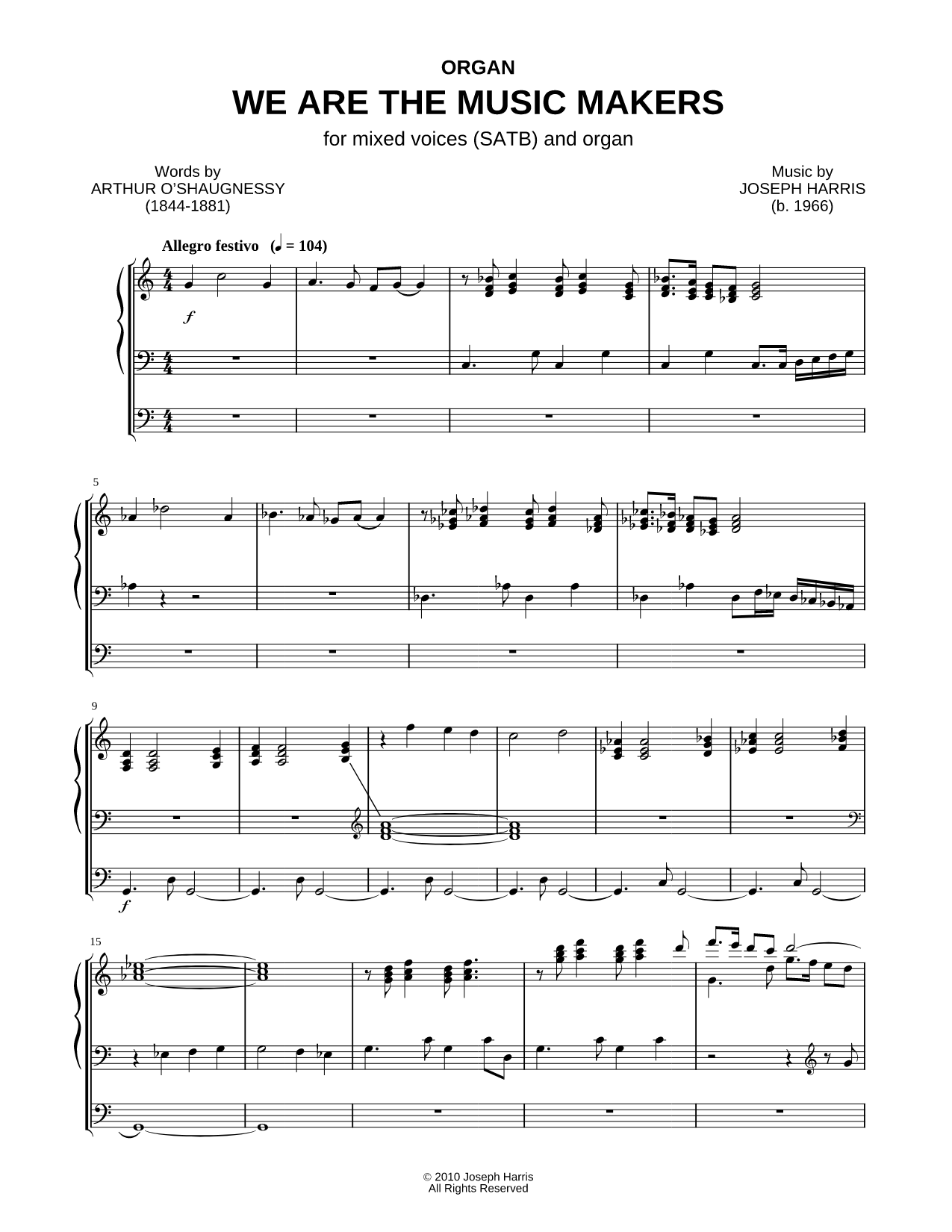 We Are the Music Makers - Organ part