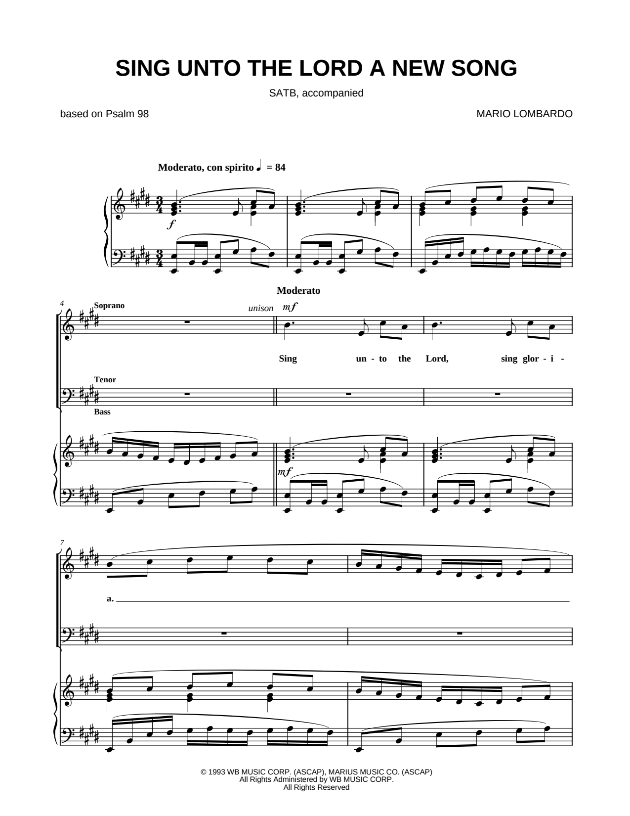 Sing Unto the Lord a New Song