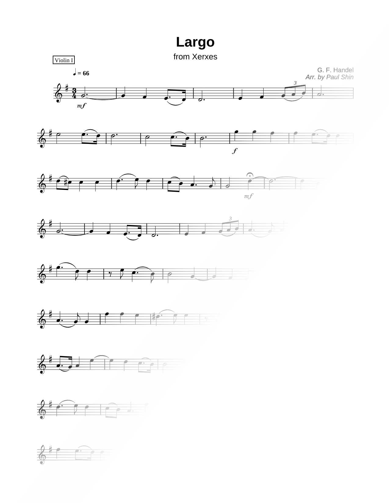 Largo from Xerxes - Violin 1