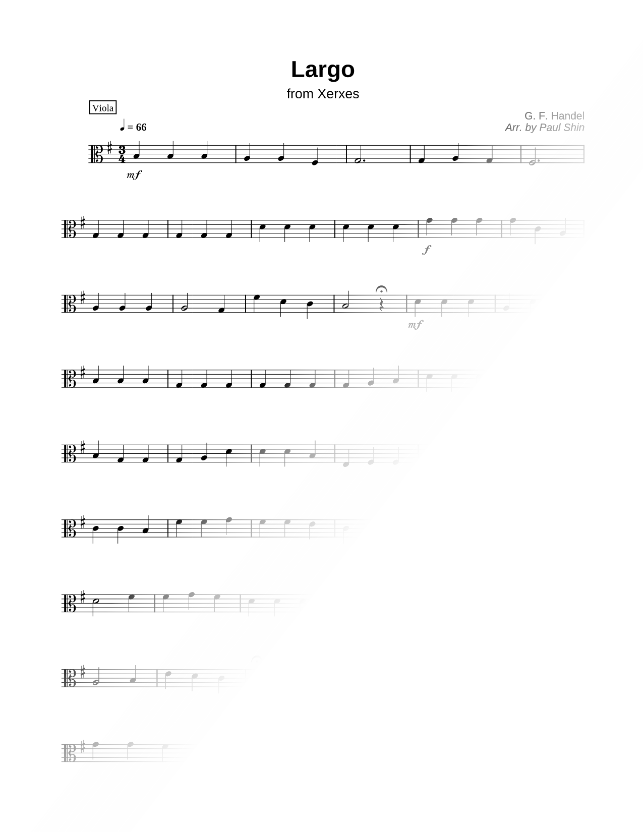 Largo from Xerxes - Viola