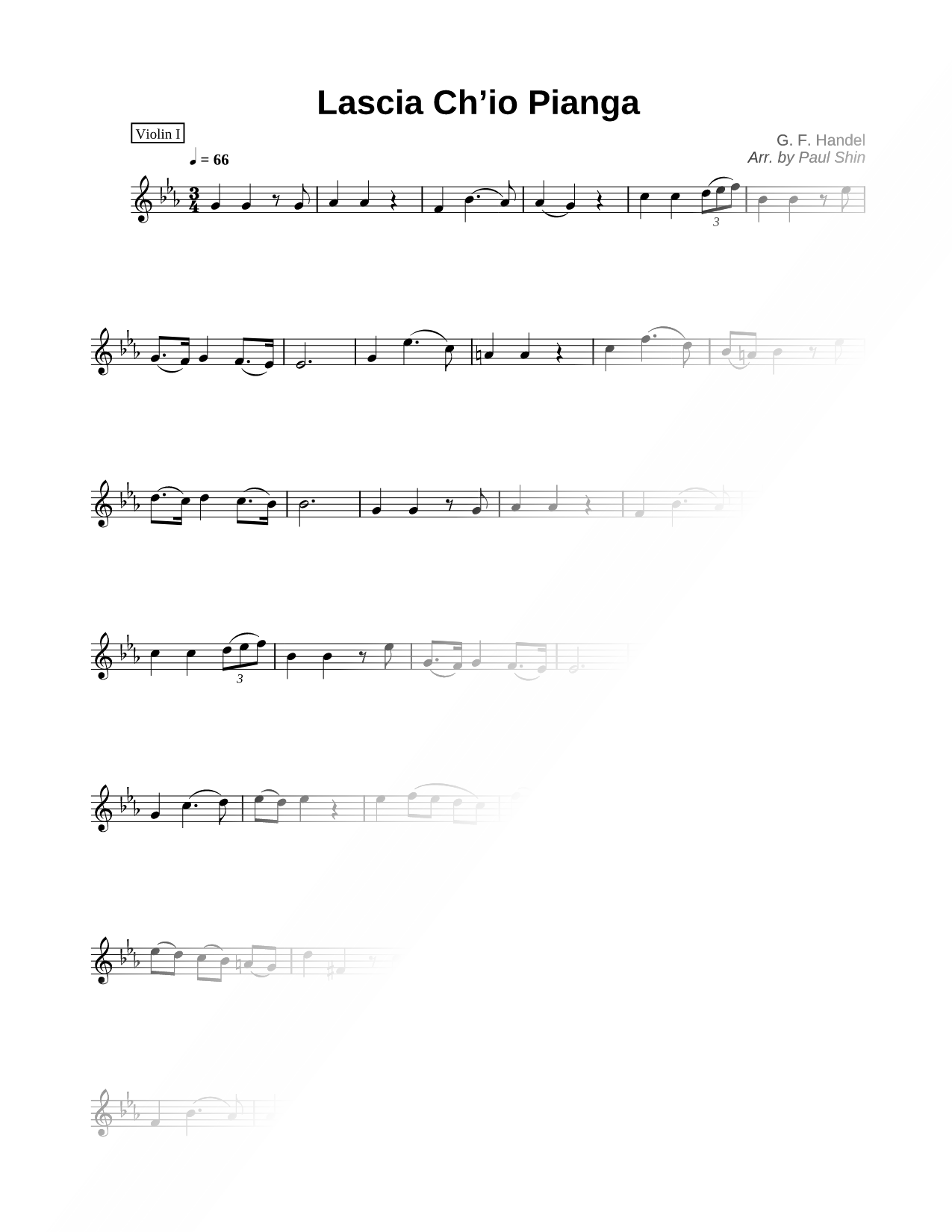 Lascia Ch'io Pianga - Violin 1