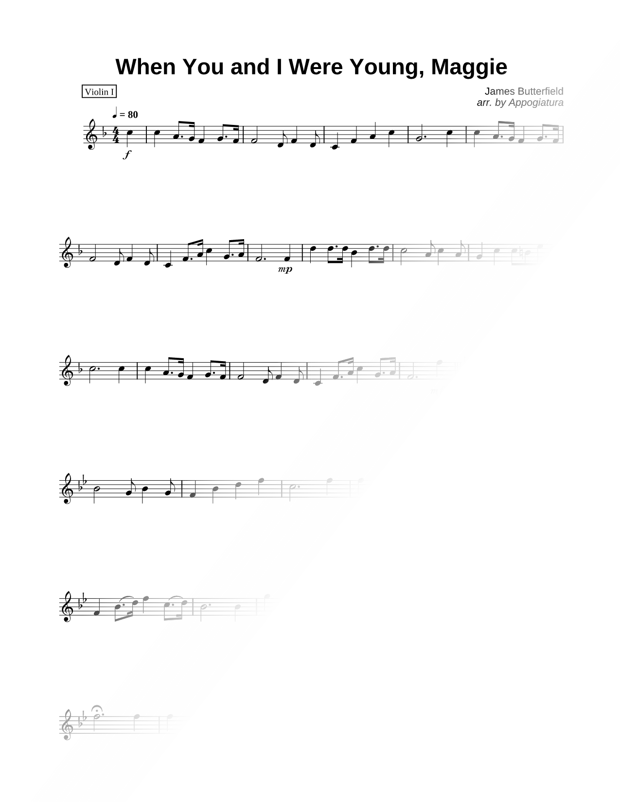When You and I Were Young, Maggie - Violin 1