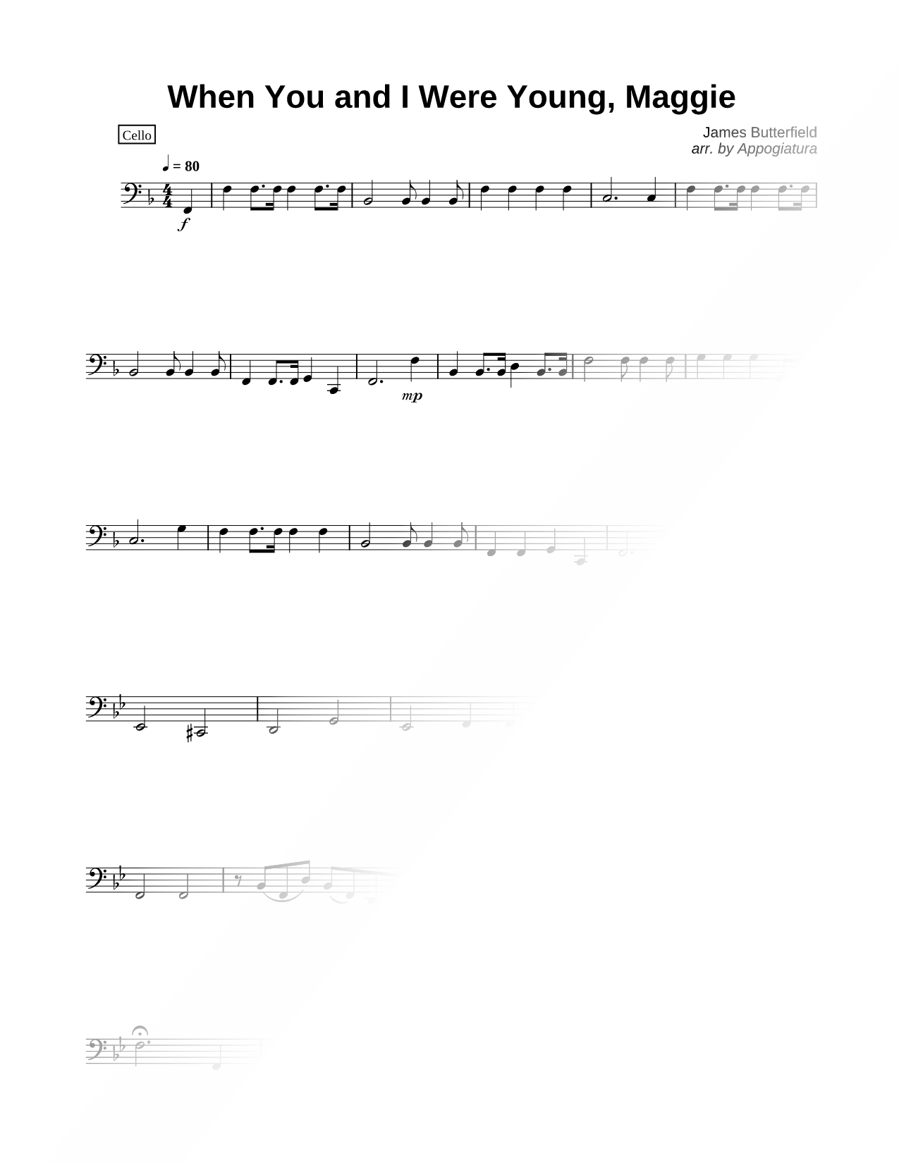 When You and I Were Young, Maggie - Cello