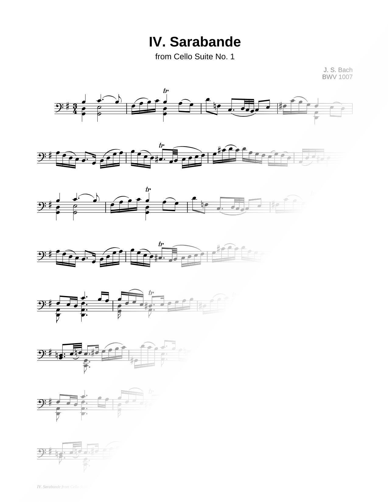 Cello Suite No. 1, BWV 1007: IV. Sarabande