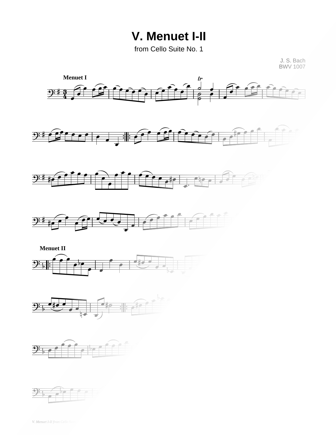 Cello Suite No. 1, BWV 1007: V. Menuet I-II