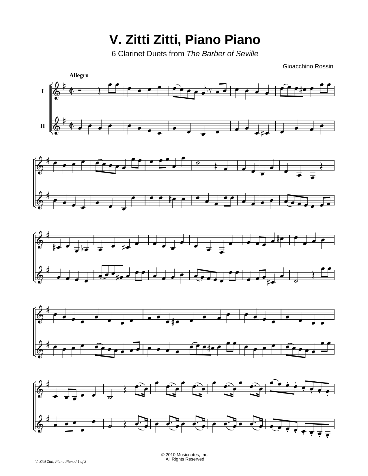 V. Zitti Zitti, Piano Piano
