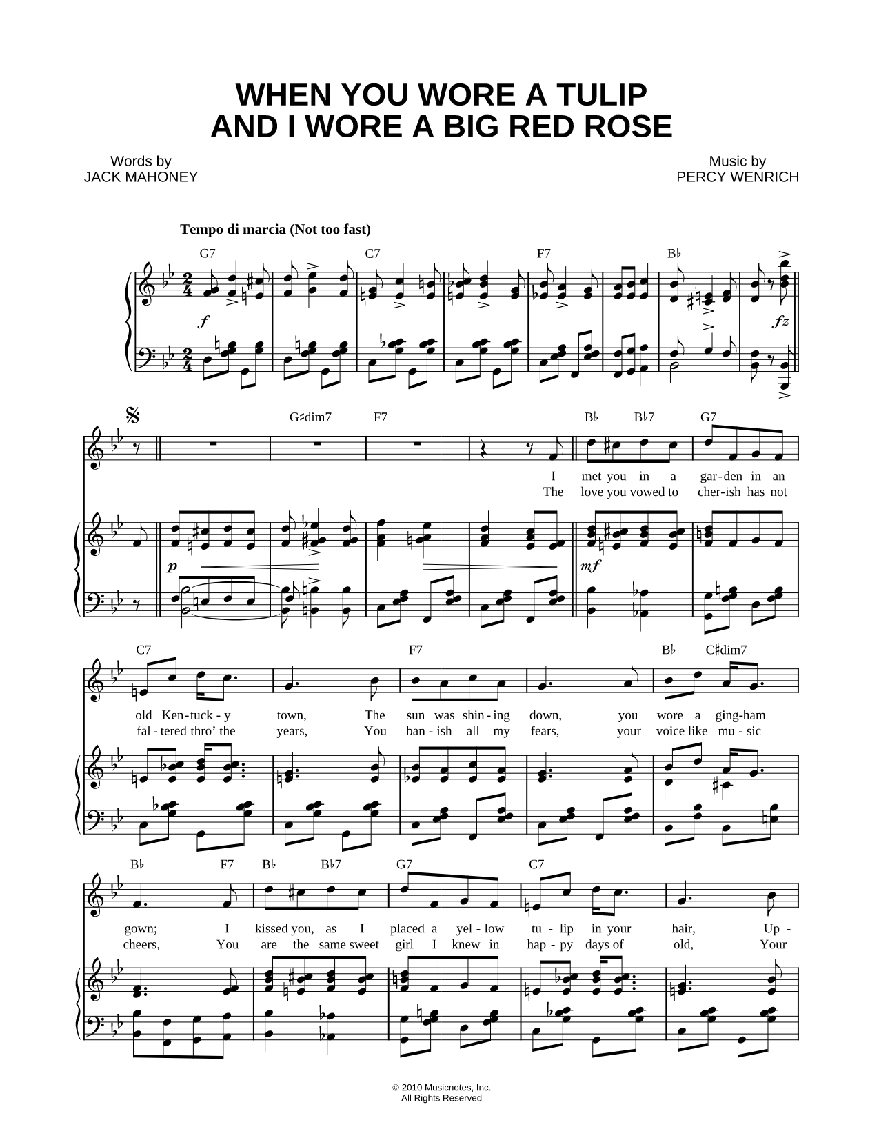 When You Wore a Tulip and I Wore a Big Red Rose