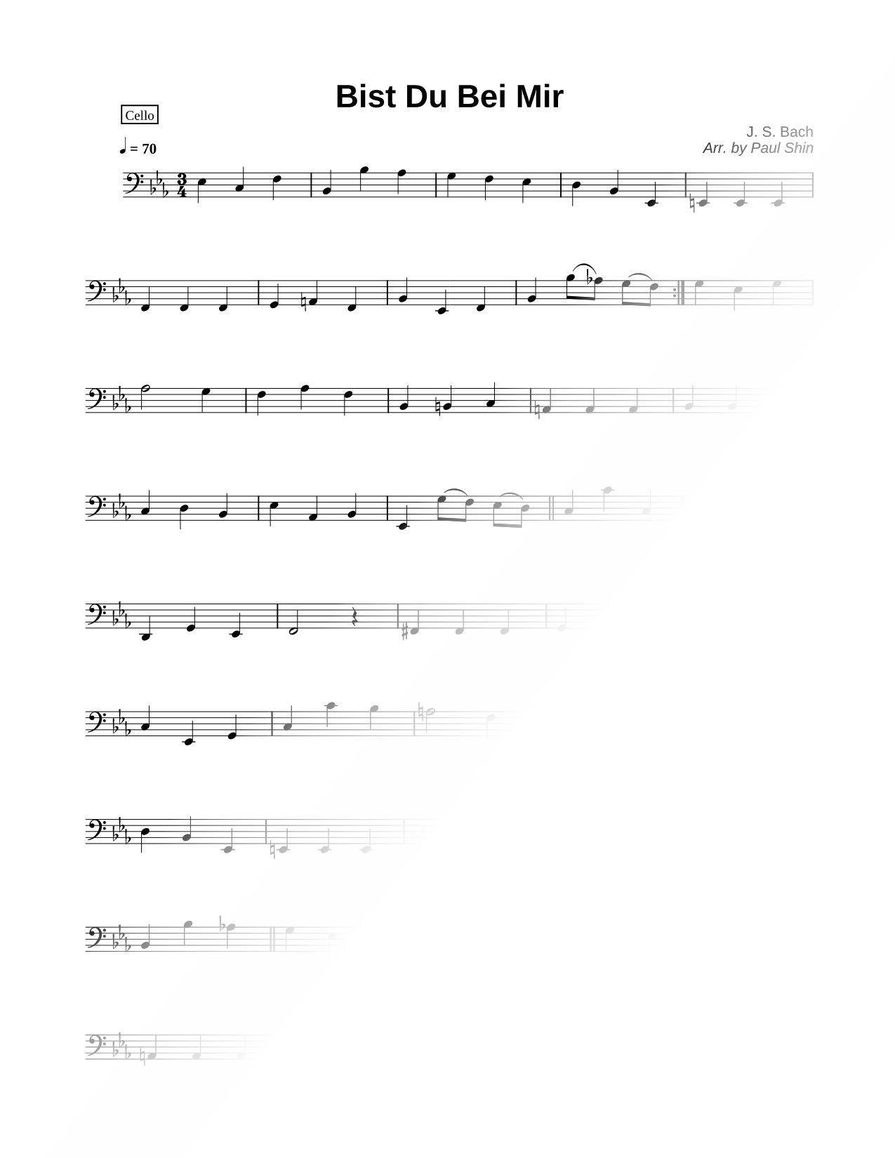 Bist du bei mir - Cello (Part 4)