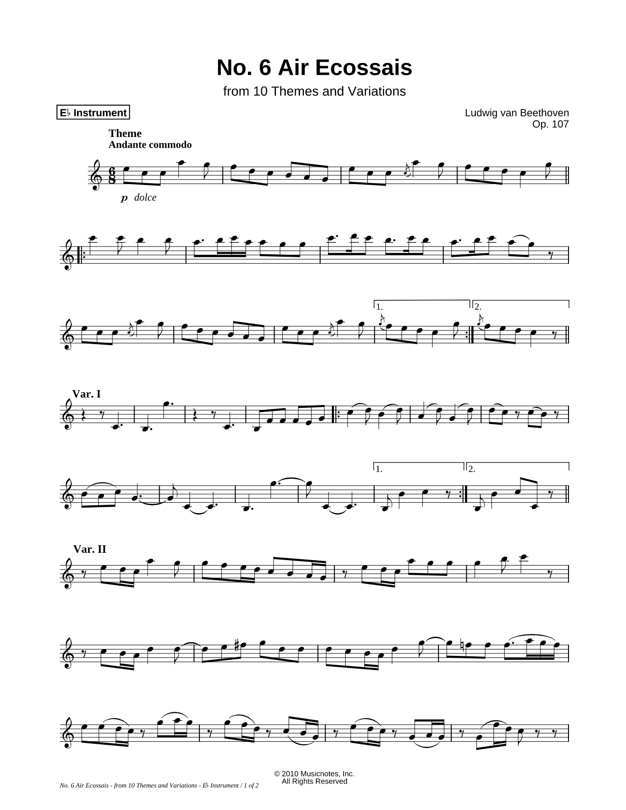Air Ecossais, Op. 107, No. 6 - Eb Instrument