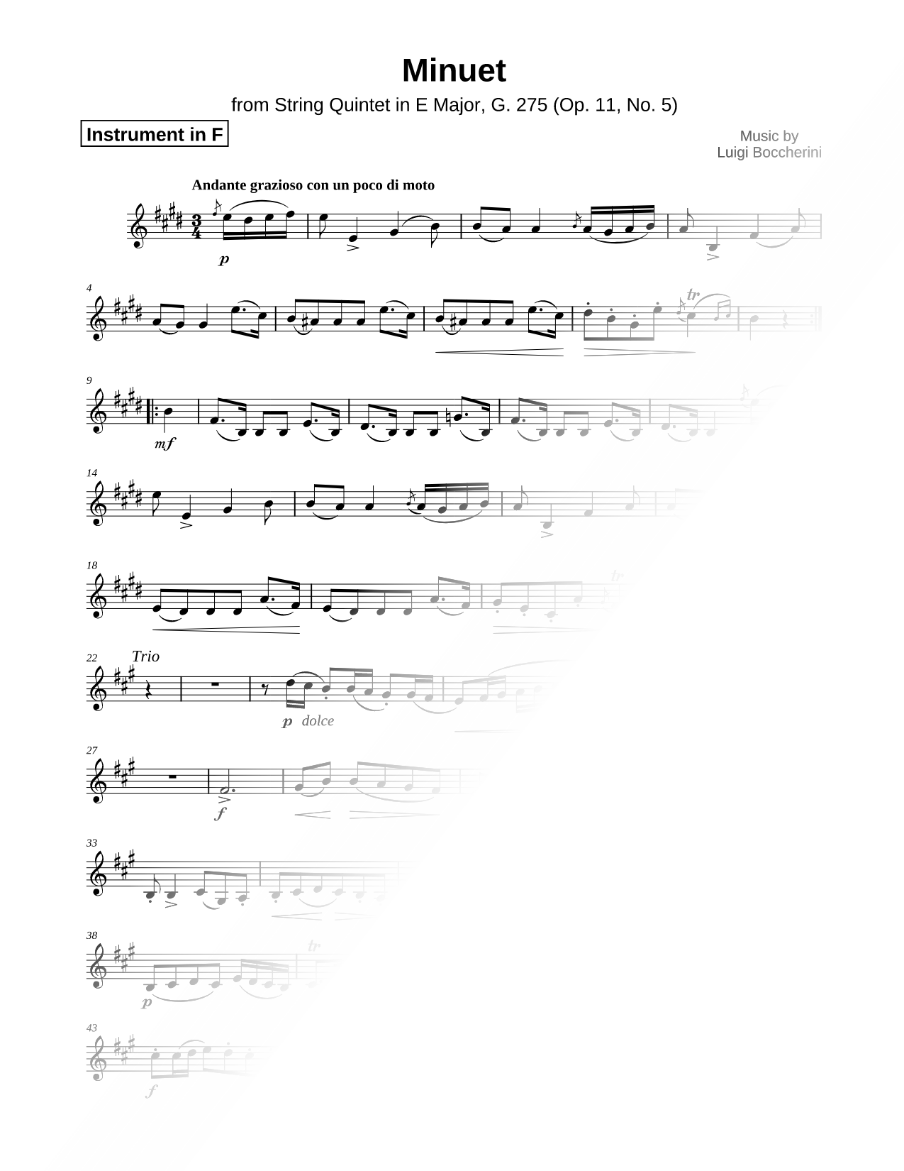 Minuet - F Instrument
