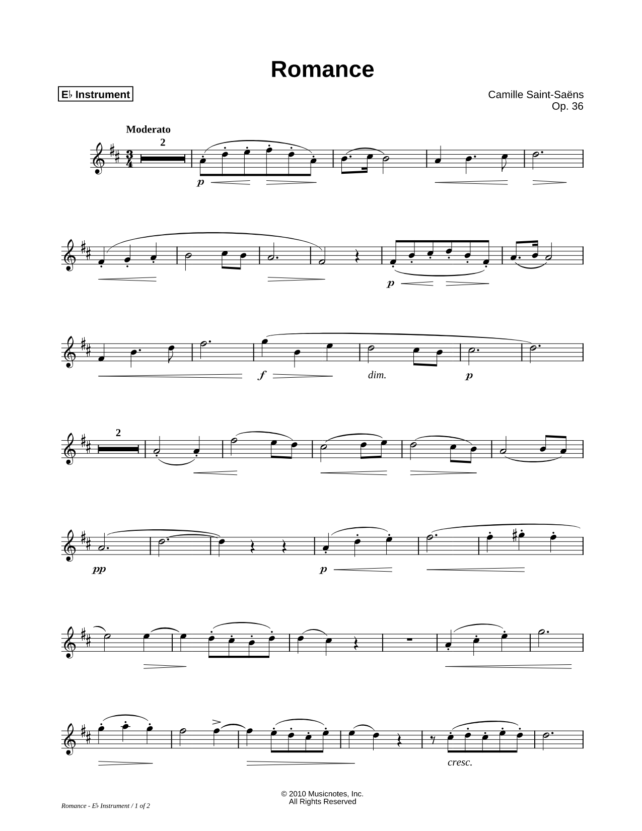 Romance, Op. 36 - Eb Instrument
