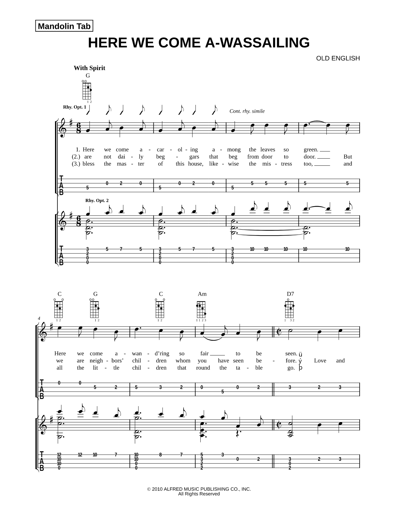 Here We Come A-Wassailing