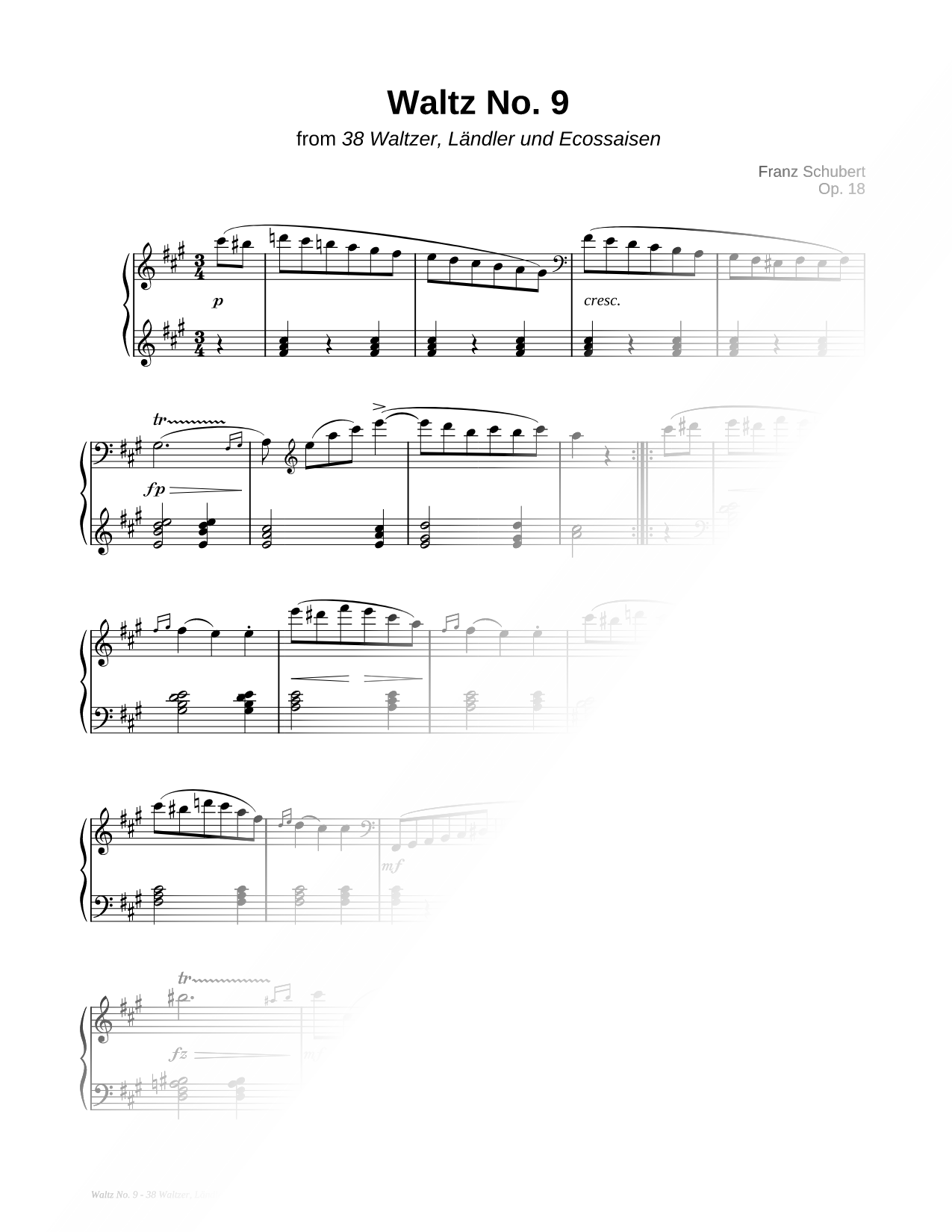 38 Waltzer, Ländler und Ecossaisen, Opus 18: Waltz No. 9