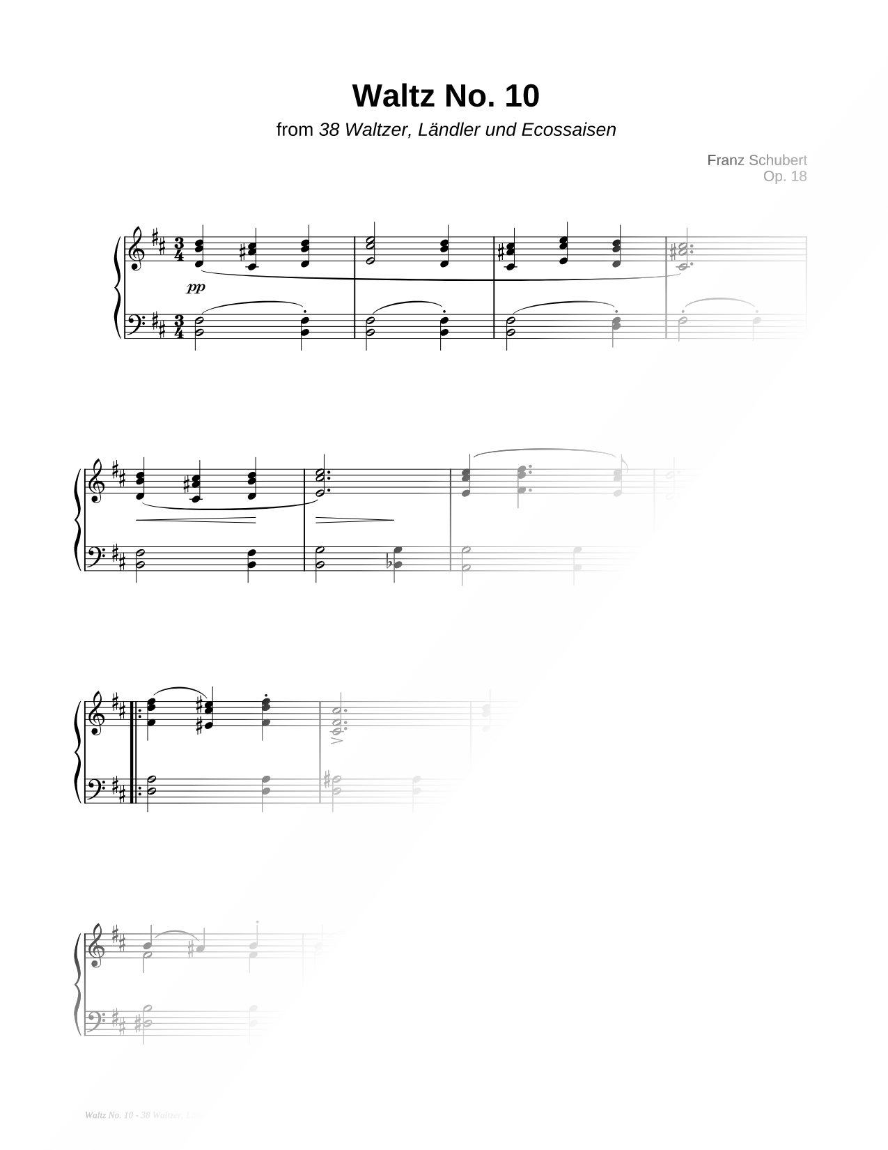 38 Waltzer, Ländler und Ecossaisen, Opus 18: Waltz No. 10