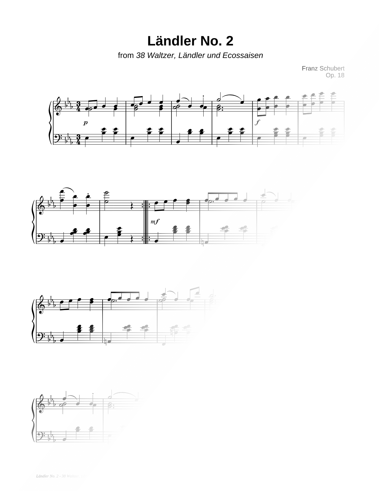 38 Waltzer, Ländler und Ecossaisen, Opus 18: Ländler No. 2