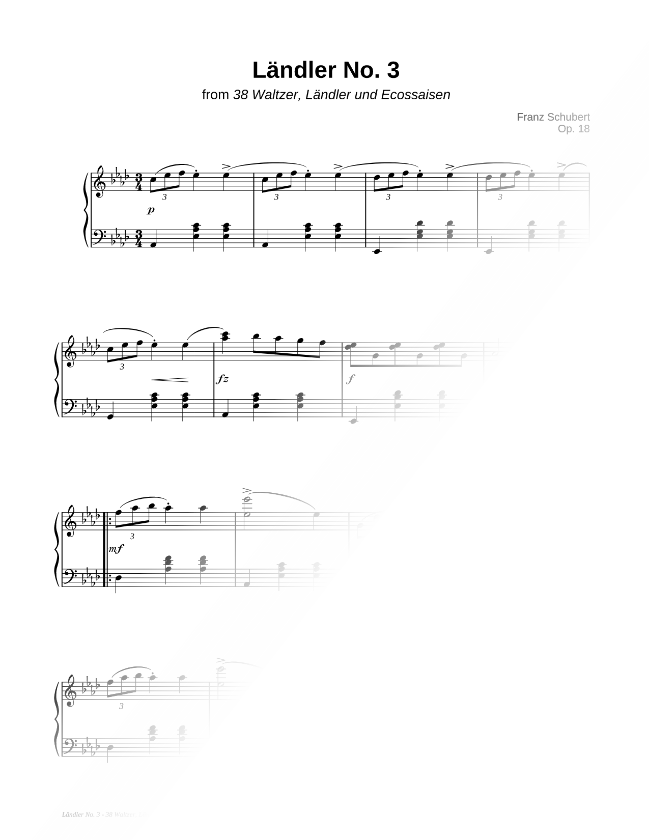38 Waltzer, Ländler und Ecossaisen, Opus 18: Ländler No. 3
