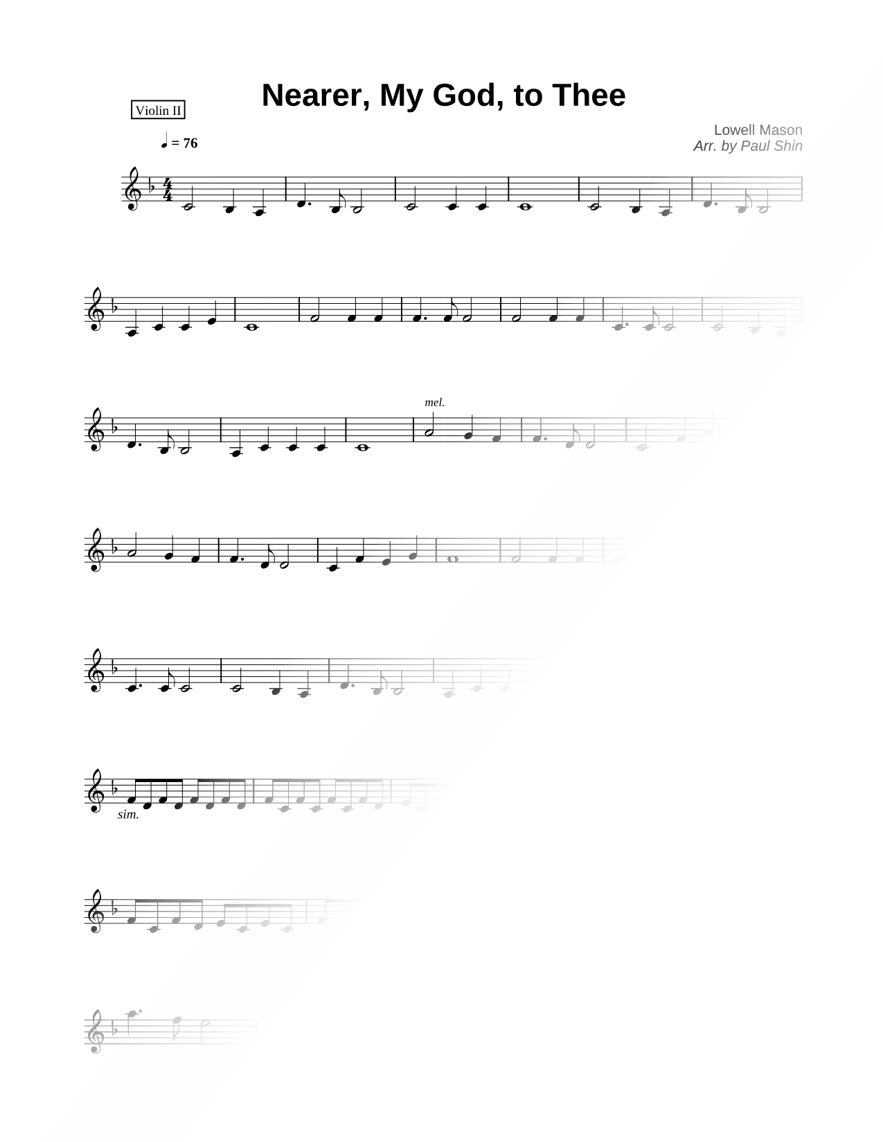 Nearer, My God, to Thee - Violin (Part 2)