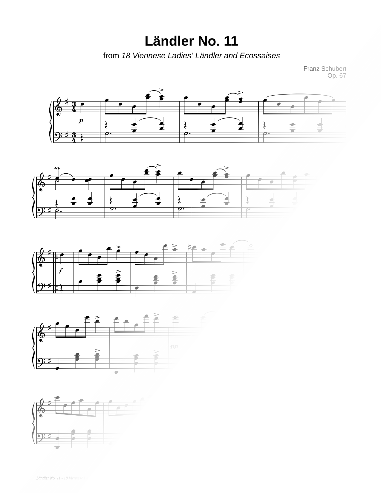 18 Viennese Ladies' Ländler and Ecossaises, Opus 67: Ländler No. 11