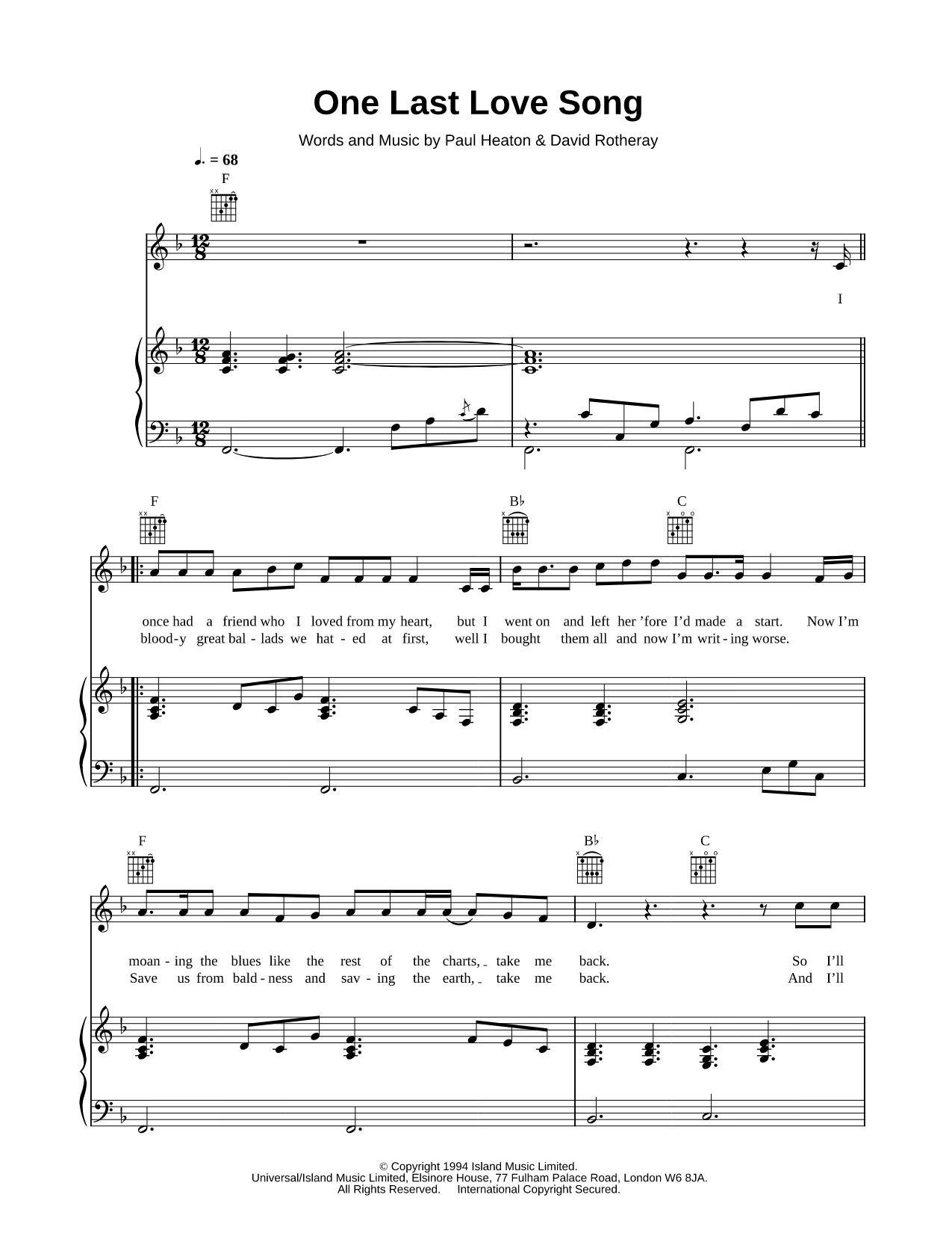 One Last Love Song