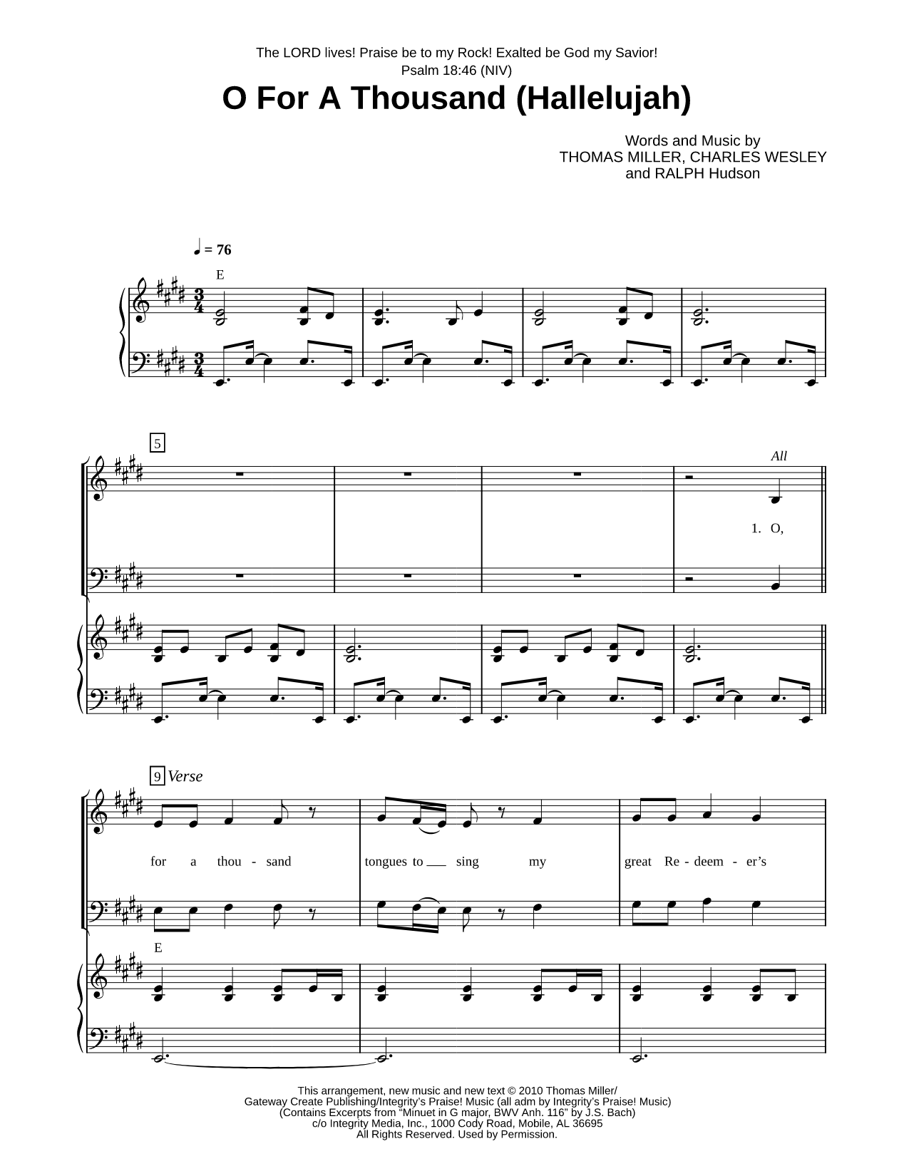 O for a Thousand (Hallelujah)