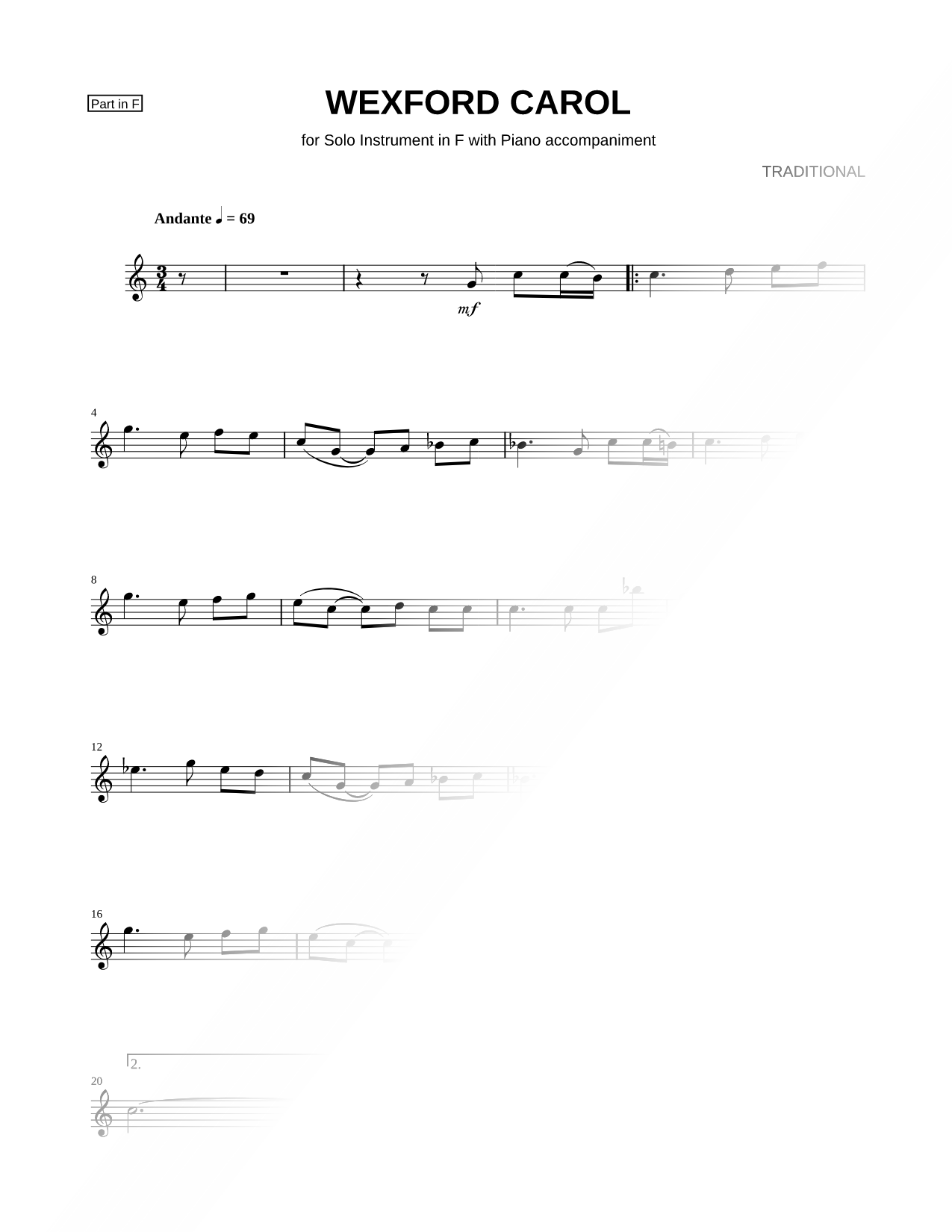 Wexford Carol - F Instrument