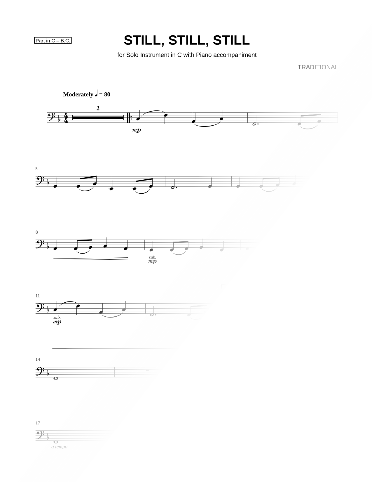 Still, Still, Still - Bass Clef Instrument