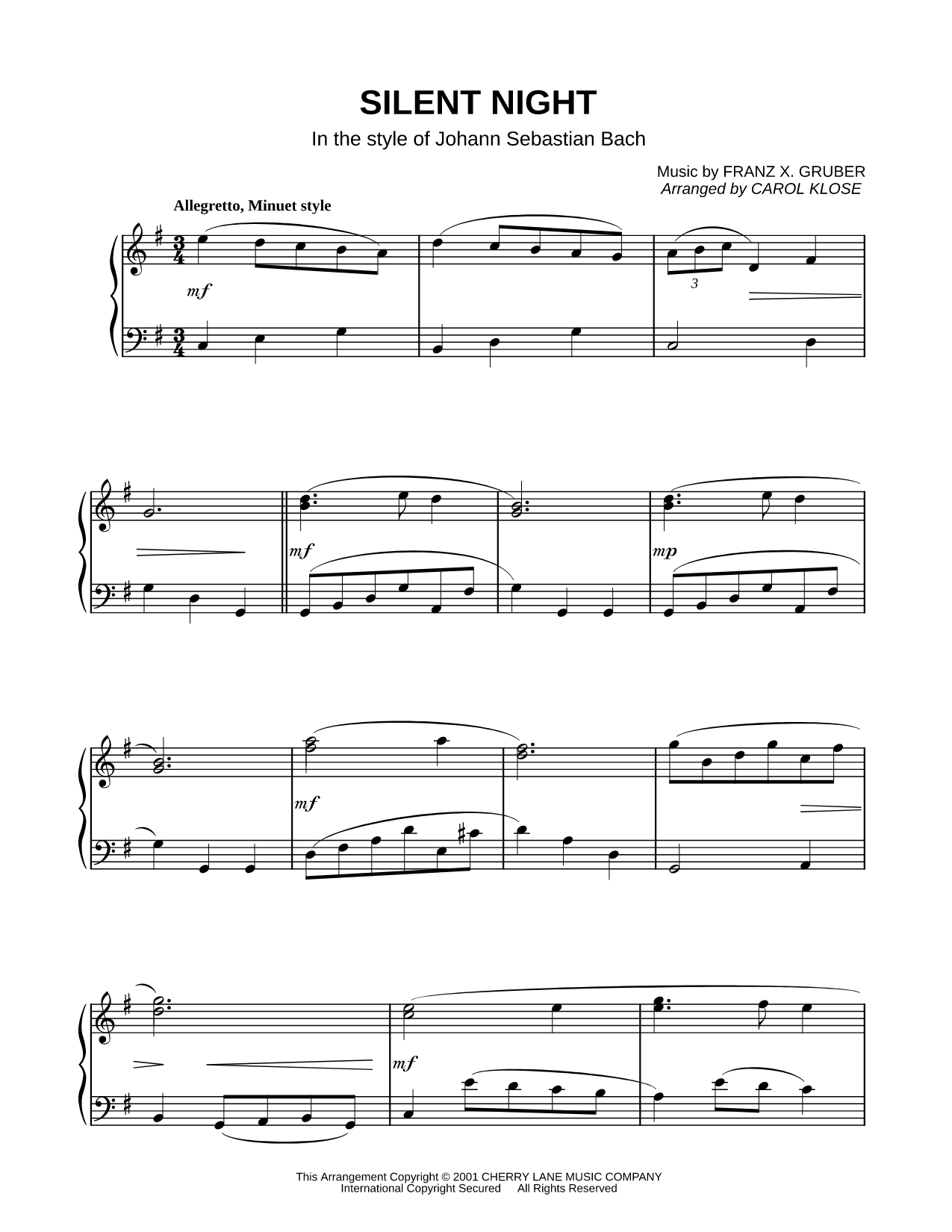 Silent Night - In the style of J.S. Bach