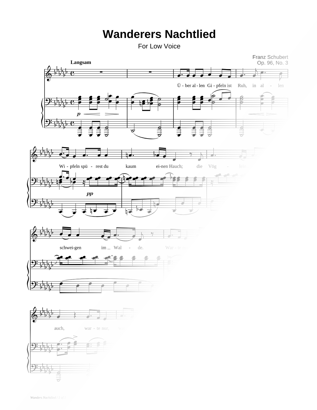Wandrers Nachtlied II, D. 768