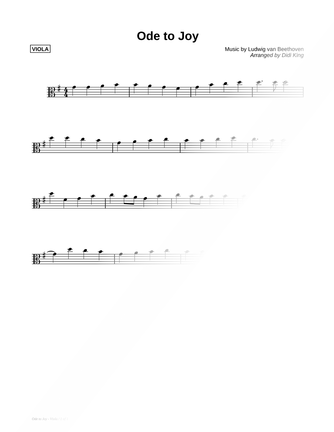 Ode to Joy - Viola (String Quartet)