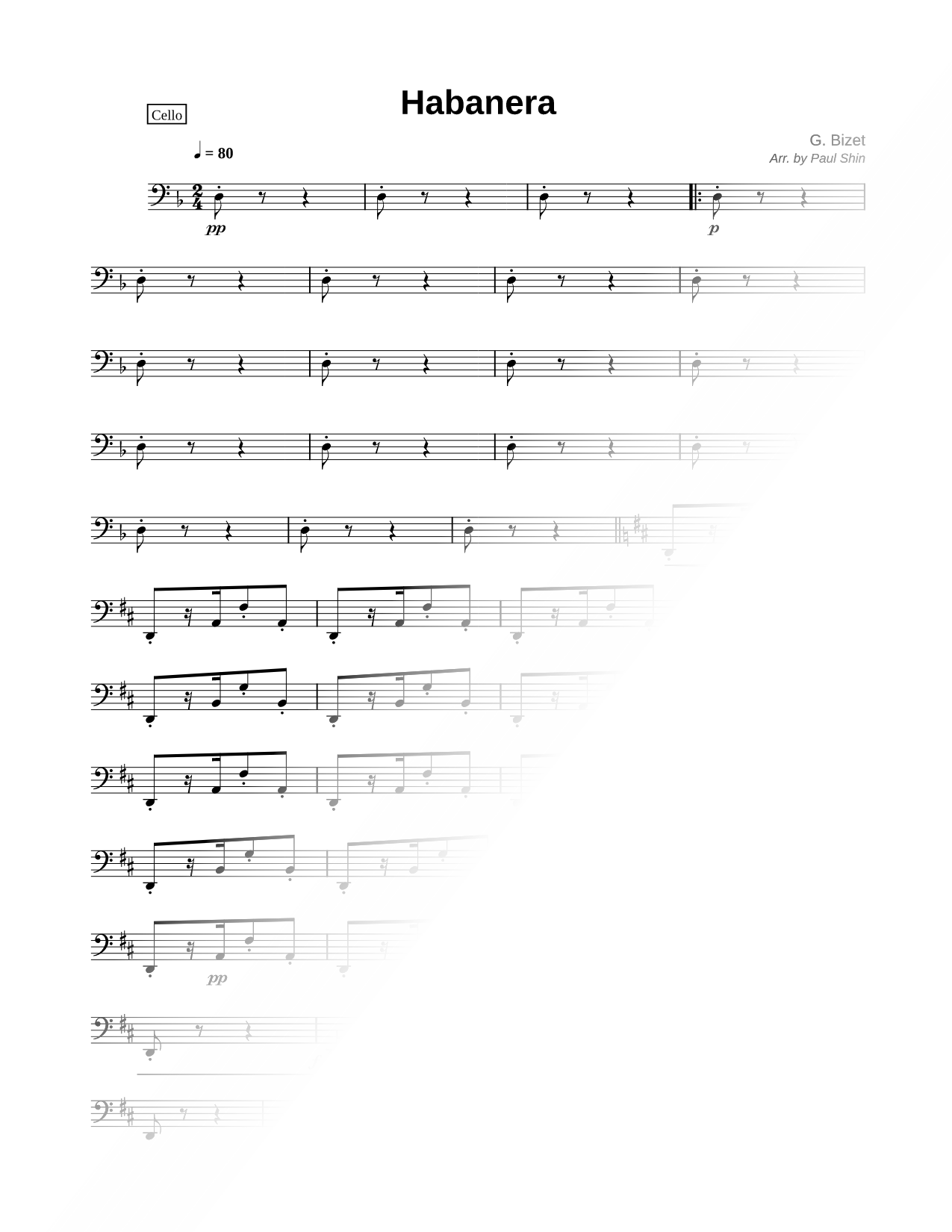 Habanera - Cello Part (String Quartet)