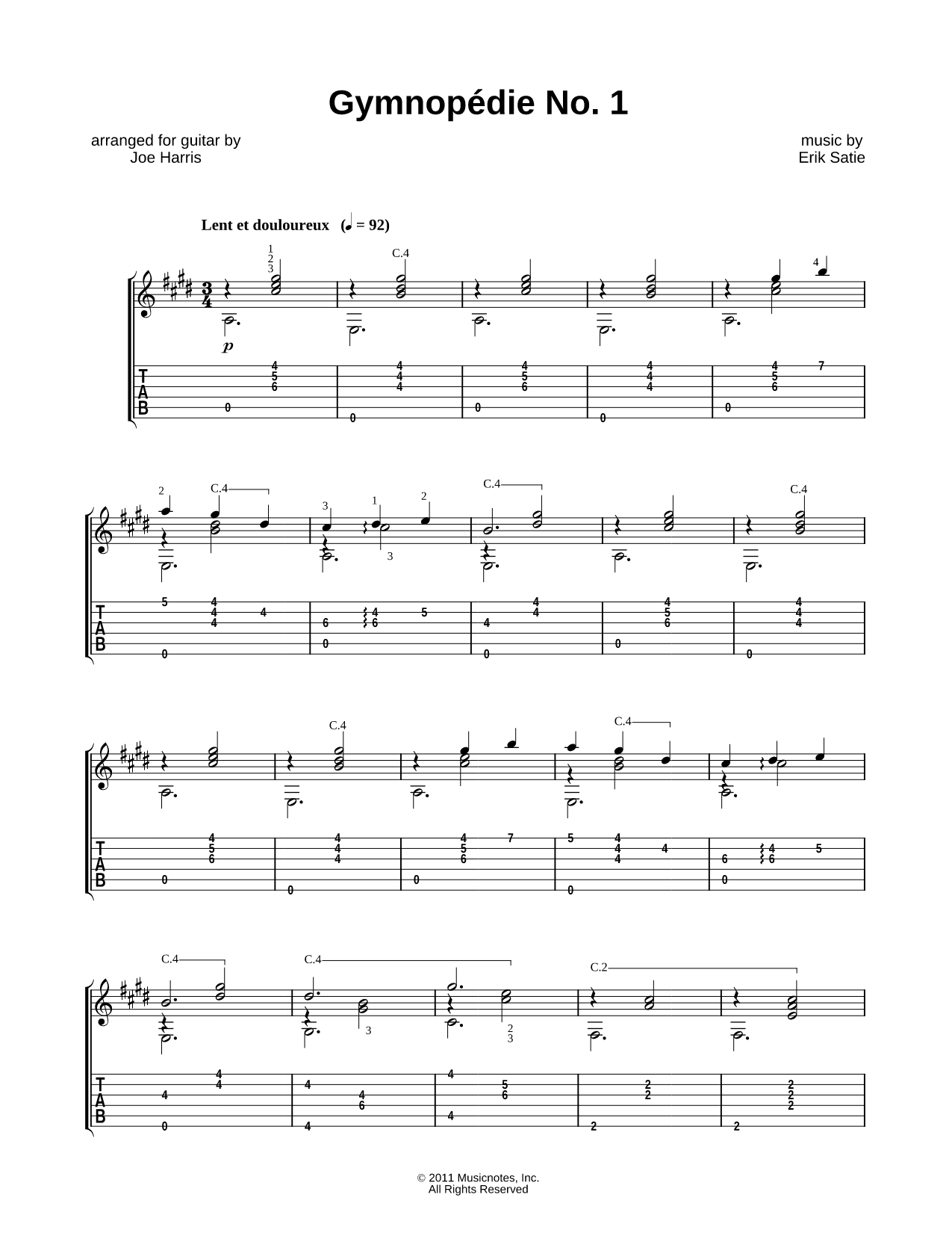 Gymnopédie  No. 1