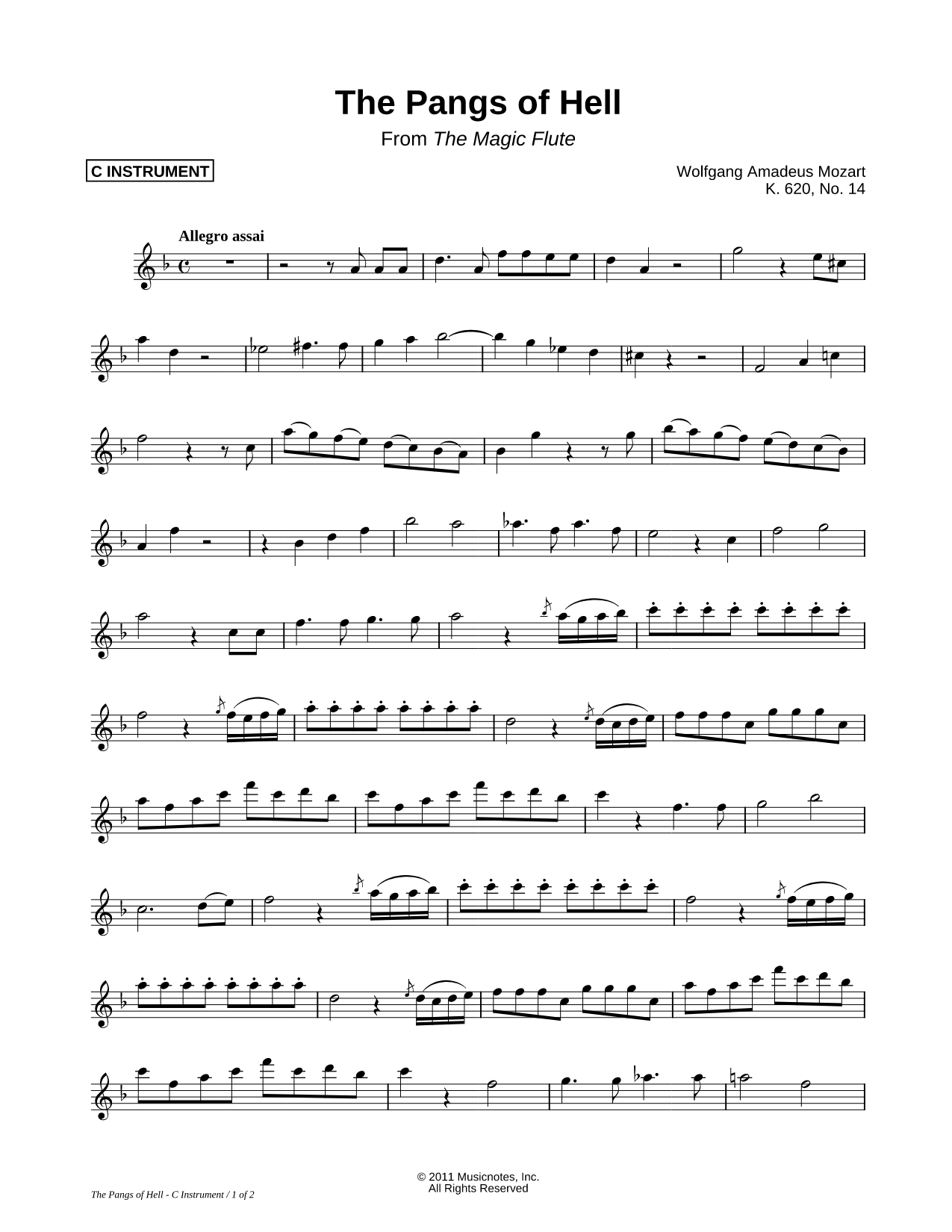 The Pangs of Hell - C Instrument
