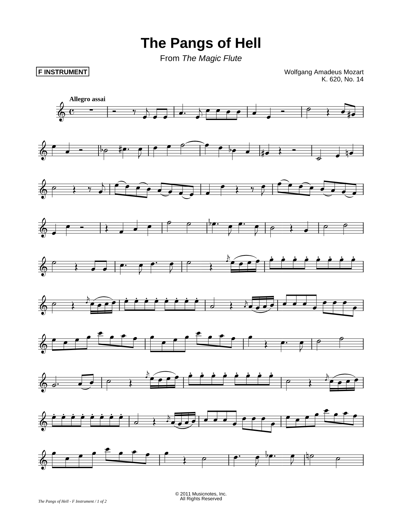 The Pangs of Hell - F Instrument