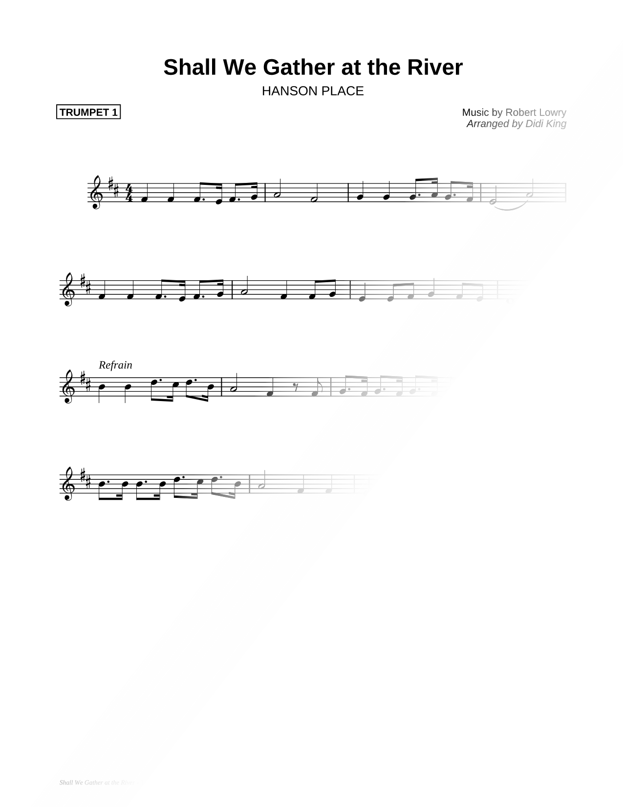 Shall We Gather at the River? - Trumpet 1 (Brass Quartet)