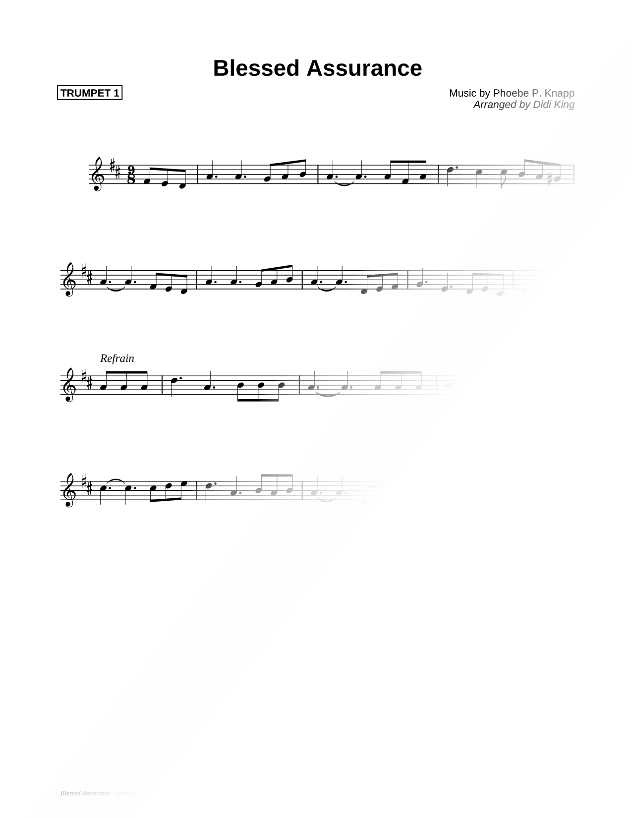 Blessed Assurance - Trumpet 1 (Brass Quartet)
