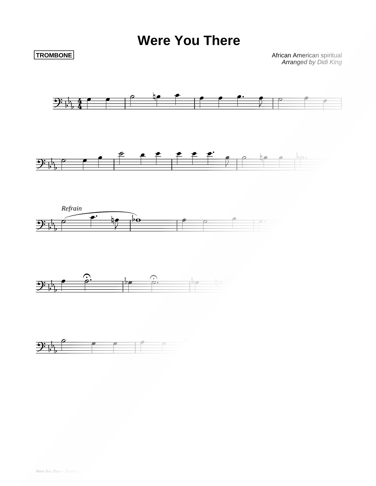 Were You There? - Trombone (Brass Quartet)