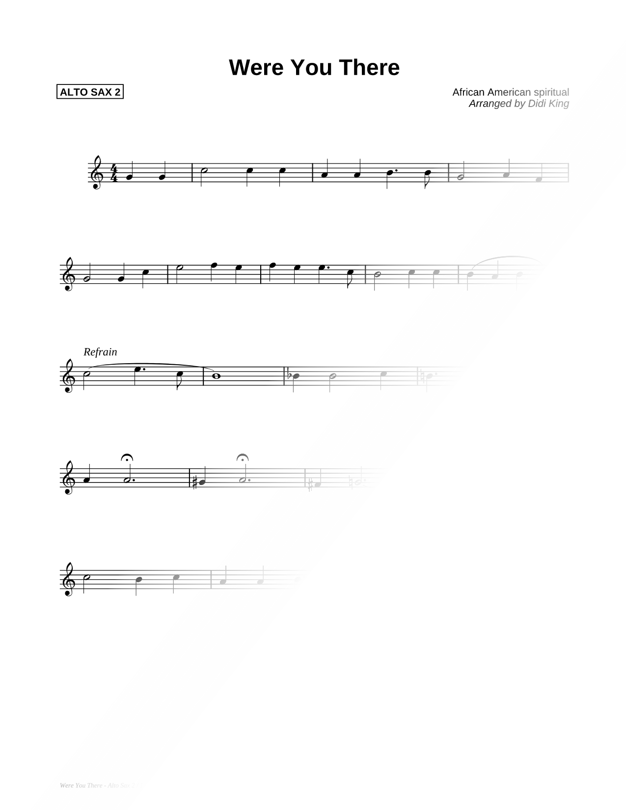 Were You There? - Alto Sax 2 (Saxophone Quartet)