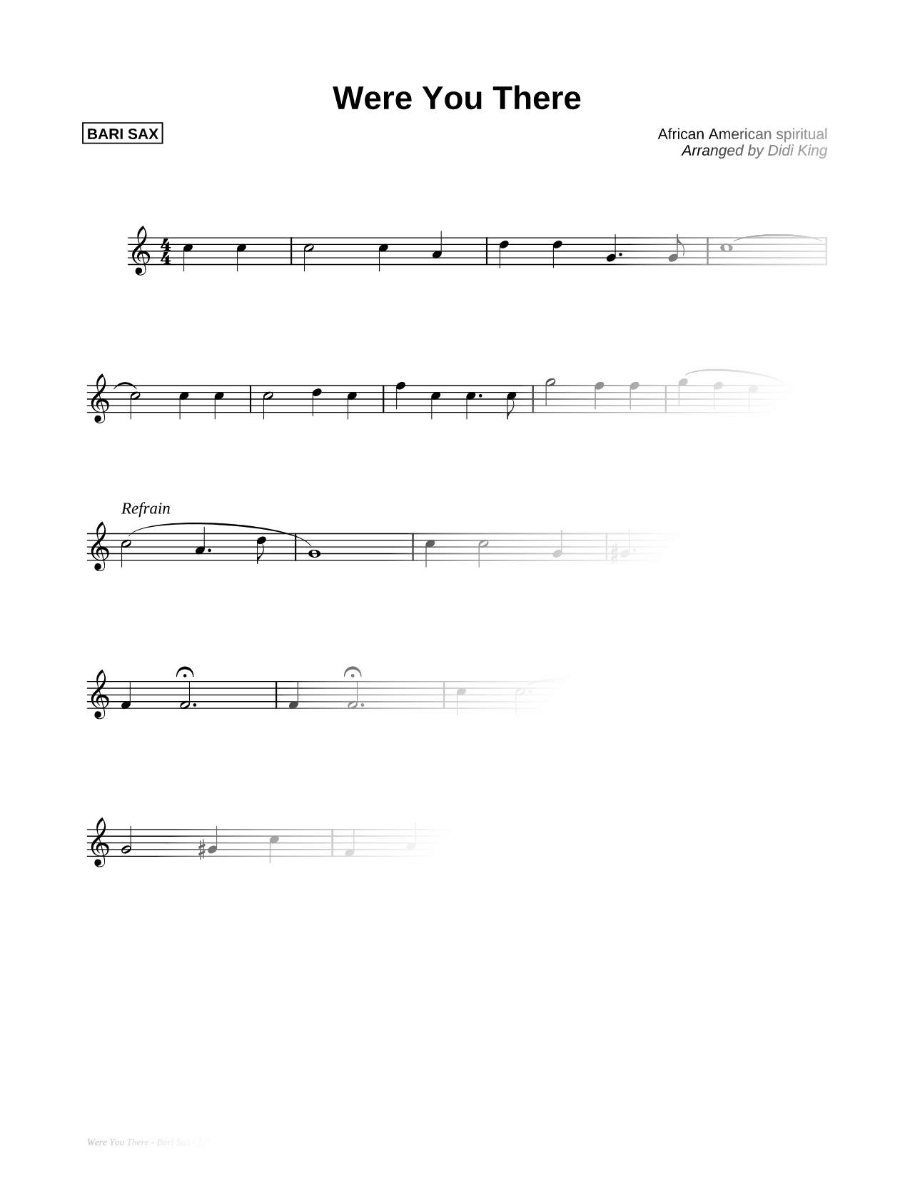 Were You There? - Bari Sax (Saxophone Quartet)