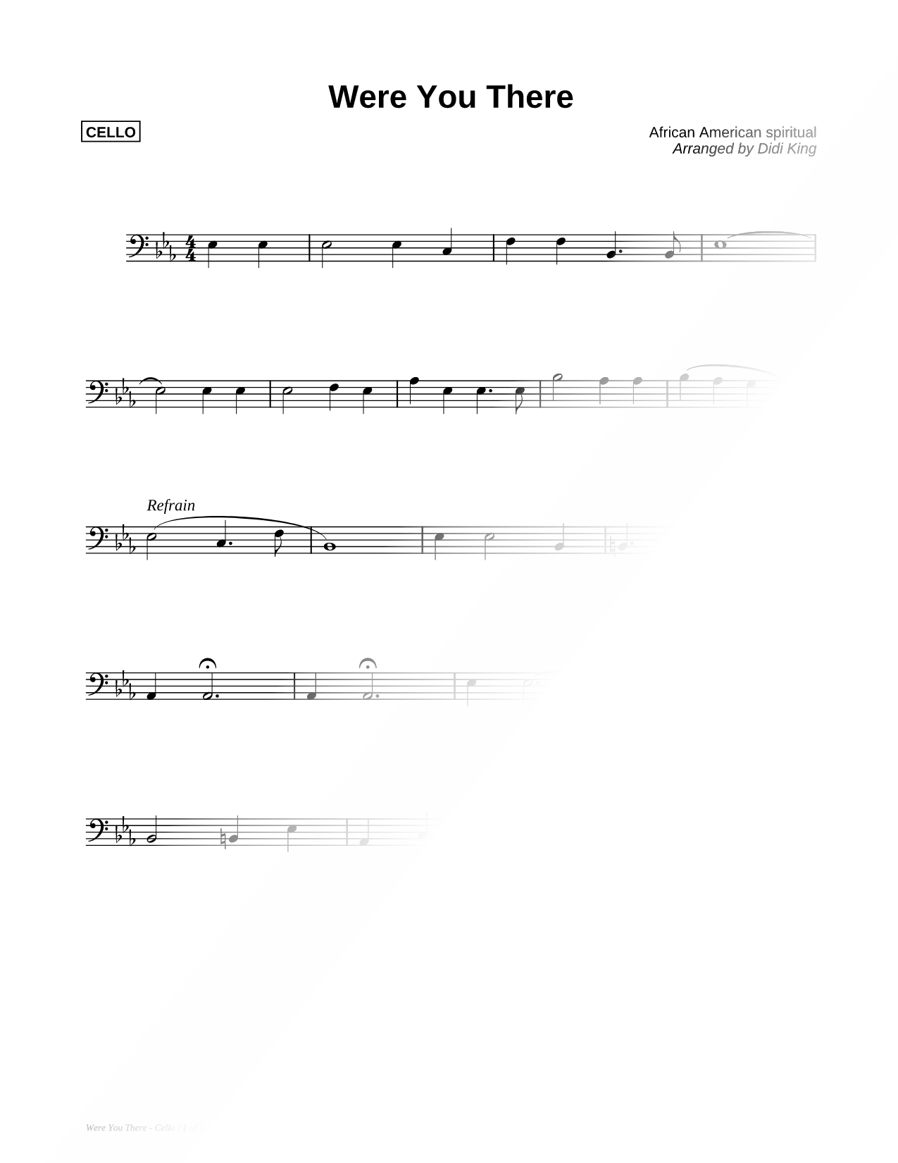 Were You There? - Cello (String Quartet)