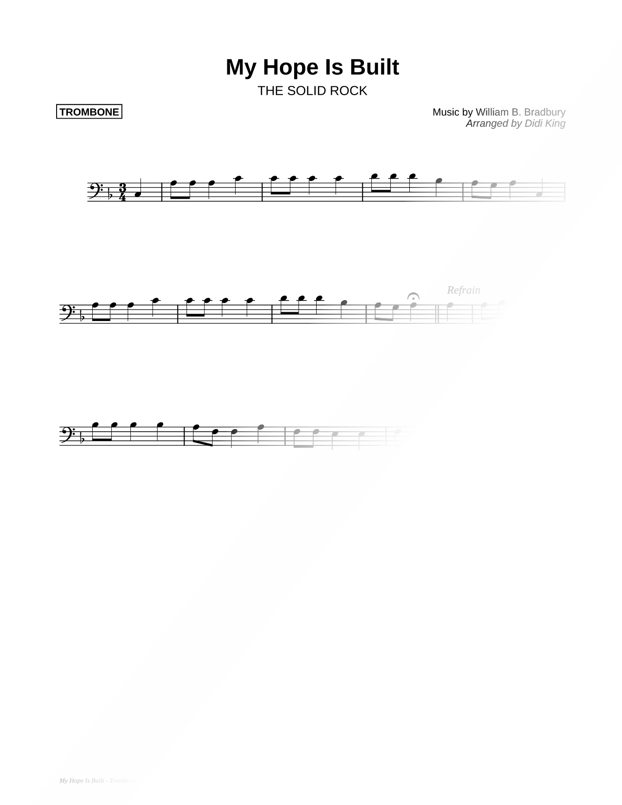 My Hope Is Built - Trombone (Brass Quartet)
