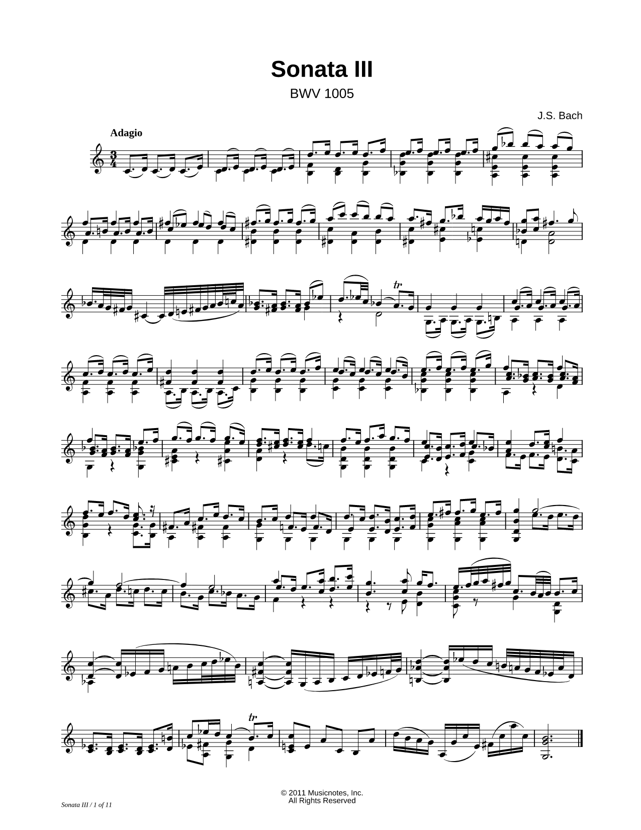 Sonata III, BWV 1005