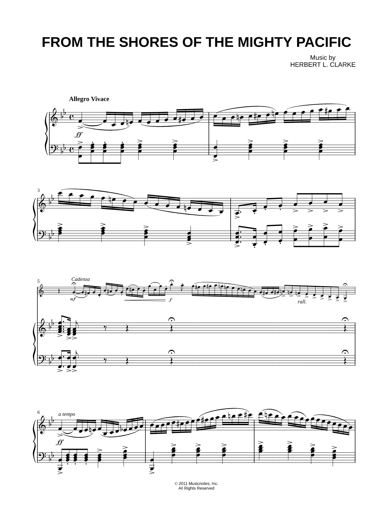 From the Shores of the Mighty Pacific - Piano Accompaniment